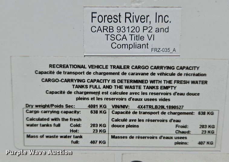 image for item DT7241 2020 Forest River Rockwood camper
