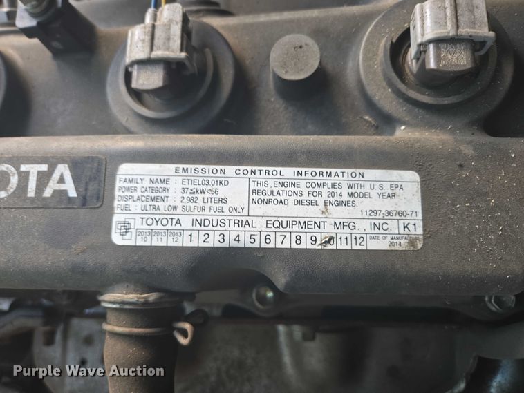 image for item DT7245 2015 Toyota 8FD80U forklift