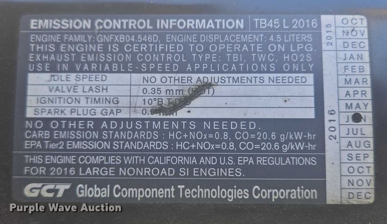 image for item DT7248 2016 UniCarriers PF90YLP forklift