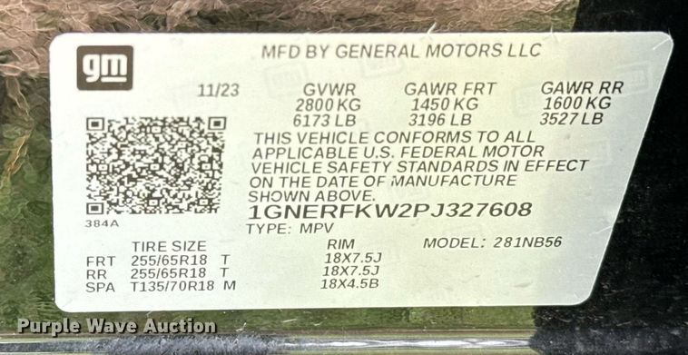 image for item DW5137 2023 Chevrolet Traverse SUV