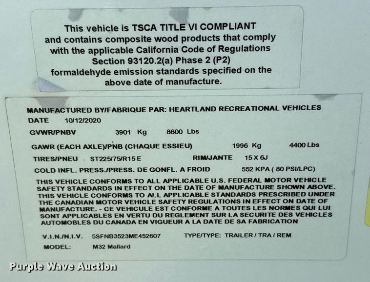 image for item DW5145 2021 Mallard Coach  M32 camper