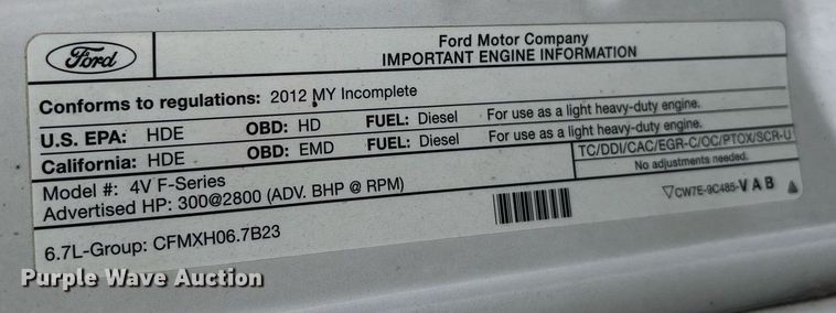 image for item DW7198 2012 Ford F550 XL flatbed truck