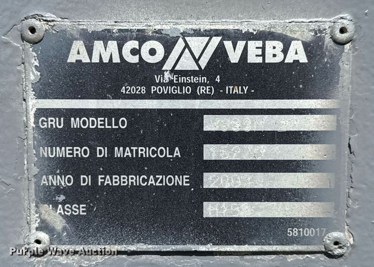 image for item DX5634 Amco Veba V809M 2S truck mounted crane