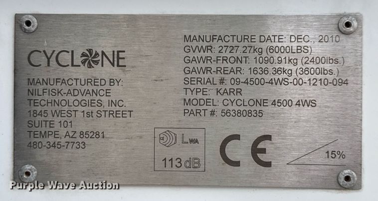 image for item DX5643 2011 Nilfisk-Advance Cyclone 4500 4WS surface cleaner