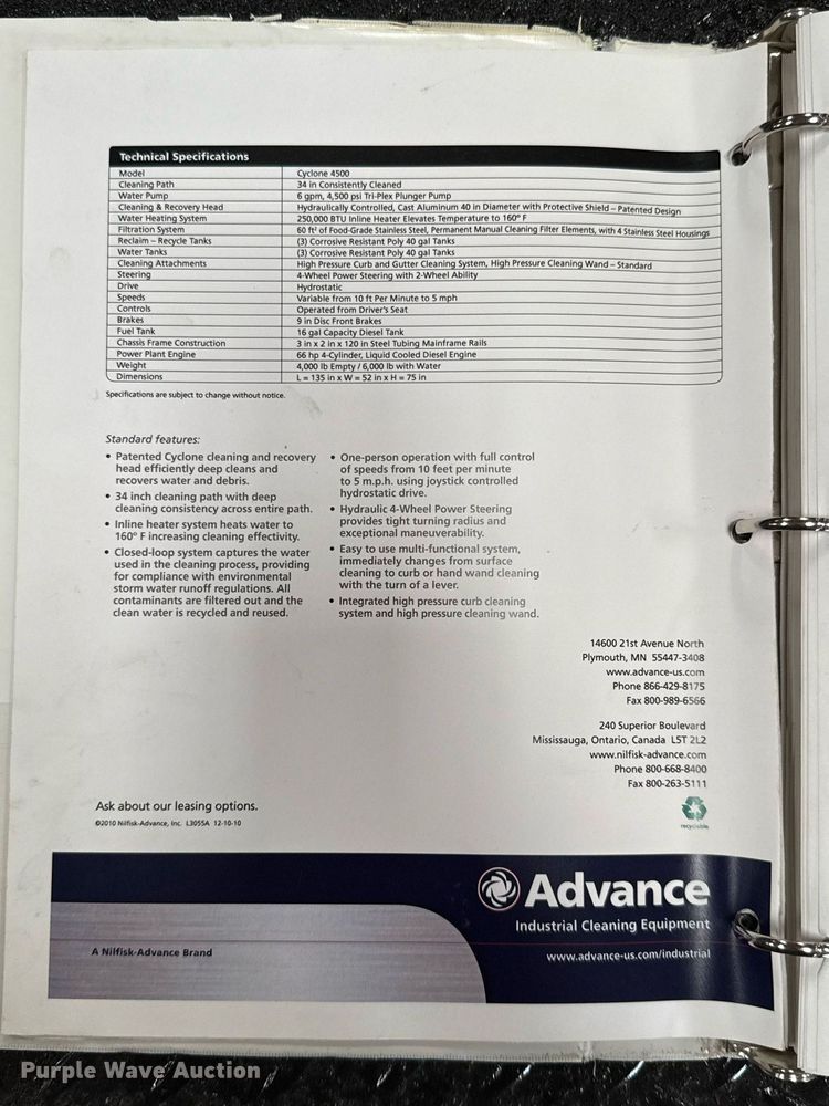 image for item DX5643 2011 Nilfisk-Advance Cyclone 4500 4WS surface cleaner