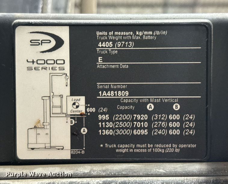 image for item DX5663 2017 Crown SP4050-30 order picker