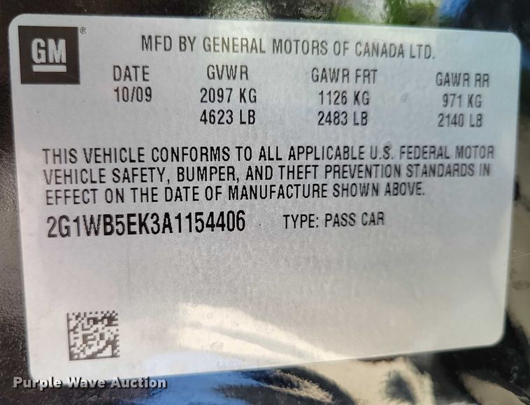 image for item DX7157 2010 Chevrolet  Impala LT 