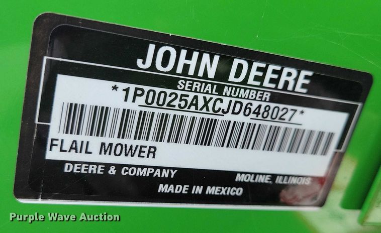 image for item DX7163 John Deere 25A flail mower