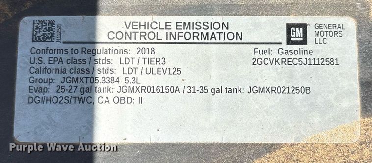 image for item DX8006 2018 Chevrolet Silverado 1500 Double Cab pickup truck