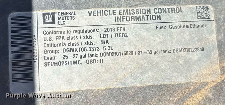 image for item DX8007 2013 Chevrolet Silverado 1500 Ext. Cab pickup truck