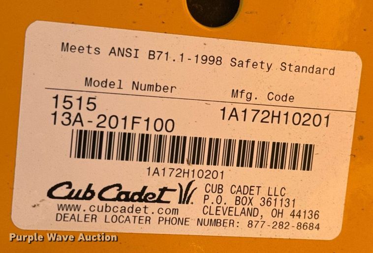 image for item DY0446 Cub Cadet 1515 lawn mower