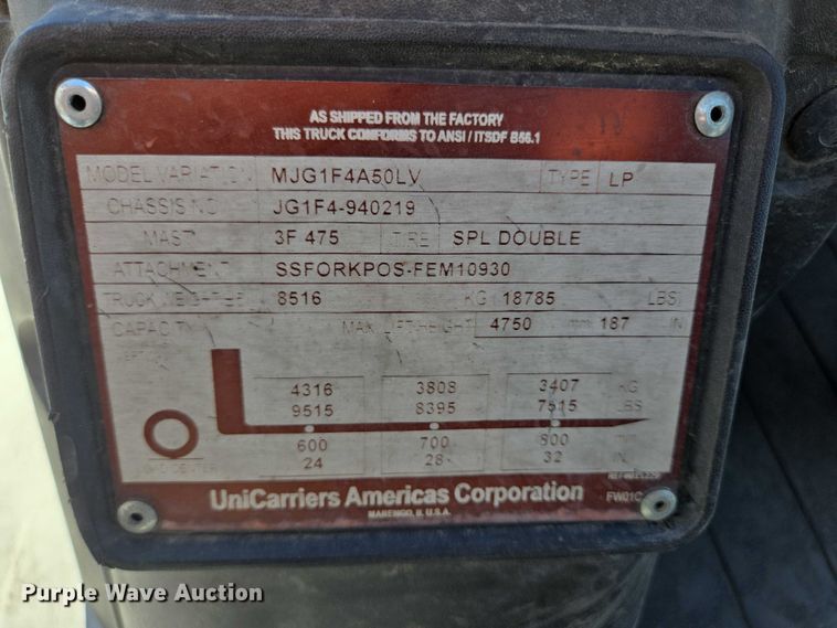 image for item DY0971 2015 Nissan PF110YLP forklift