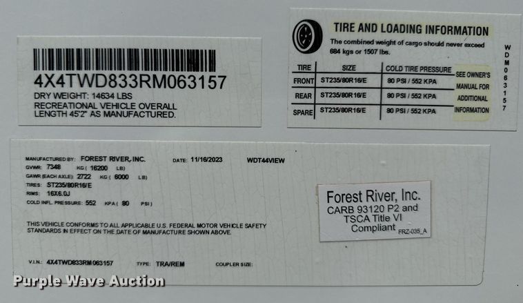 image for item DZ8619 2024 Forest River Wildwood Grand Lodge camper