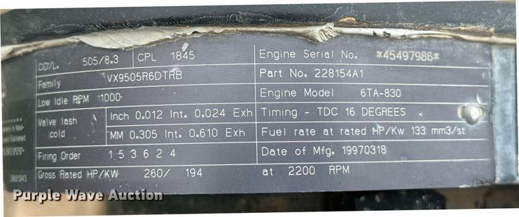 image for item DZ8705 Cummins 6TA-830 engine