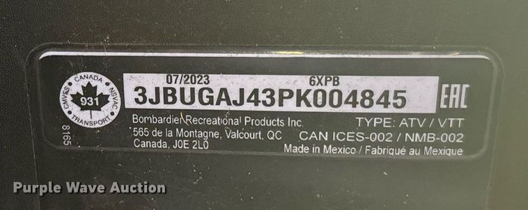 image for item EC3709 2023 Can-am Defender HD7 utility vehicle