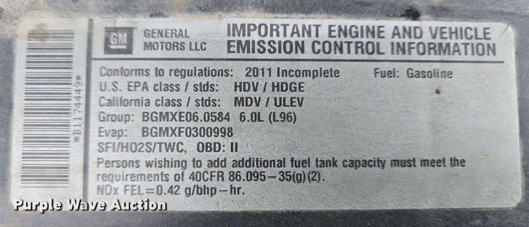 image for item EC4246 2011 Chevrolet Express 3500 box truck