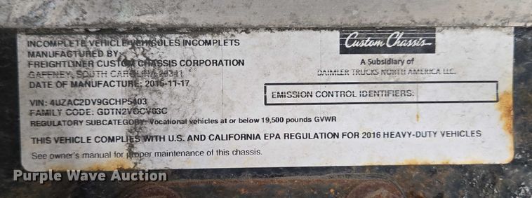 image for item EC4292 2016 Freightliner MT45 delivery truck