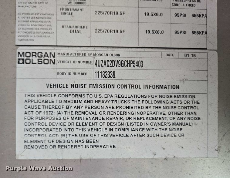 image for item EC4292 2016 Freightliner MT45 delivery truck
