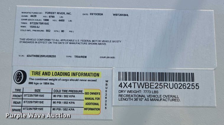 image for item EC4304 2024 Forest River Wildwood camper