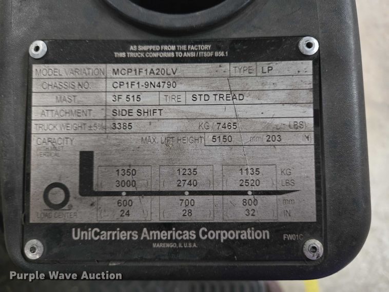 image for item EC4308 2015 UniCarriers CFS40 forklift