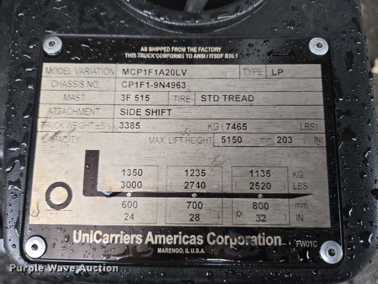 image for item EC4310 2015 Nissan CF50LP forklift