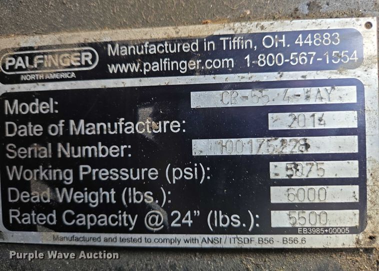 image for item EC4332 2014 Palfinger CR554WTMFL forklift