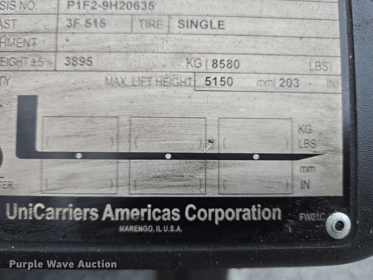 image for item EC4333 2016 UniCarriers PF50 forklift