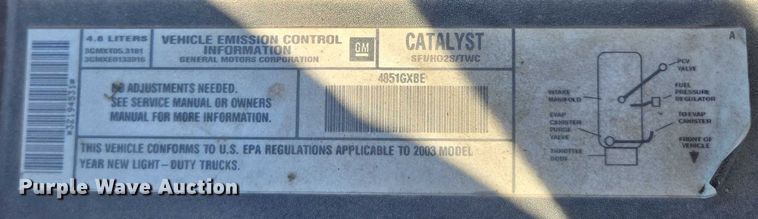 image for item ED2133 2003 Chevrolet Silverado 1500 pickup truck