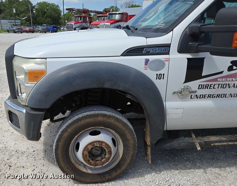 image for item ED2137 2013 Ford F550 Super Duty Crew Cab flatbed truck