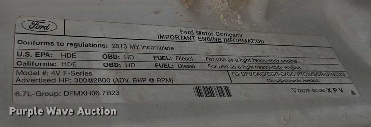 image for item ED2137 2013 Ford F550 Super Duty Crew Cab flatbed truck