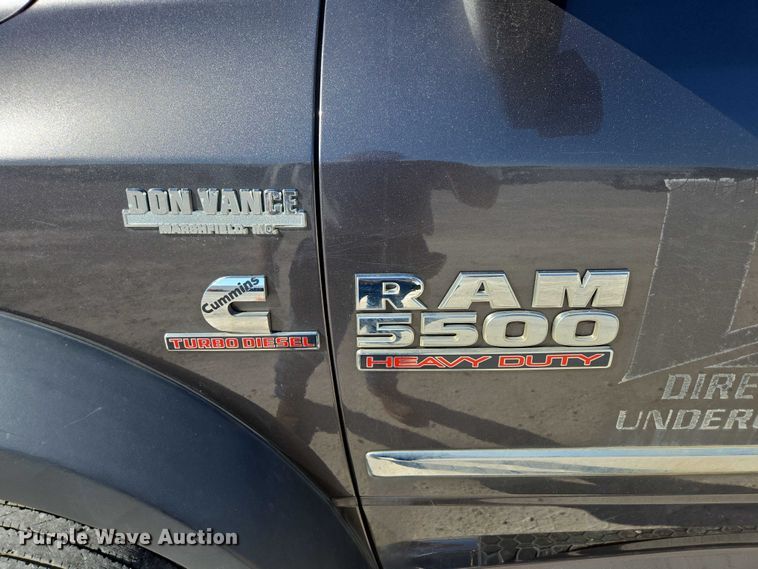 image for item ED2138 2016 Dodge Ram 5500 Crew Cab flatbed truck