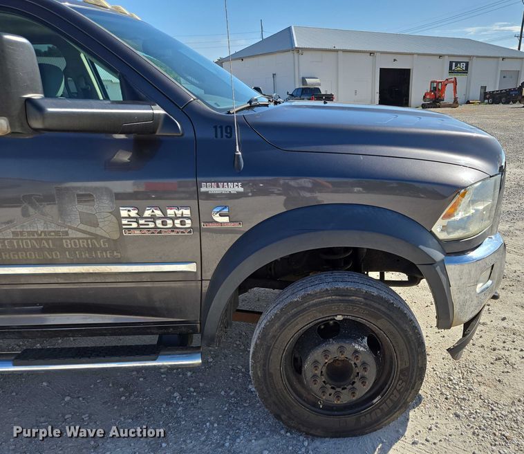 image for item ED2138 2016 Dodge Ram 5500 Crew Cab flatbed truck