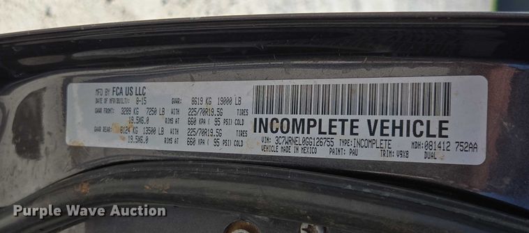 image for item ED2138 2016 Dodge Ram 5500 Crew Cab flatbed truck