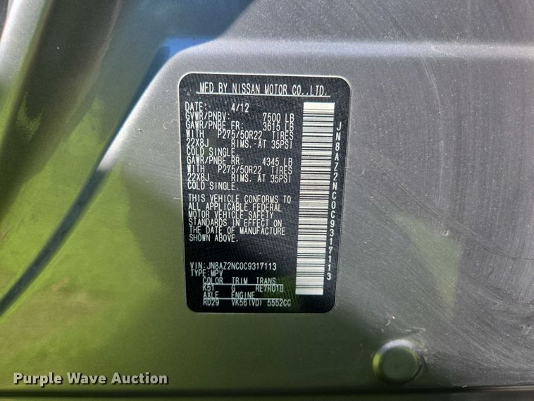 image for item ED2149 2012 Infiniti QX56 SUV