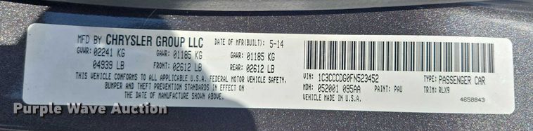 image for item EF1776 2015 Chrysler 200 S 