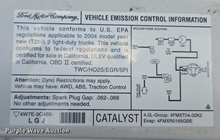 image for item EF1778 2004 Ford Ranger Edge SuperCab pickup truck