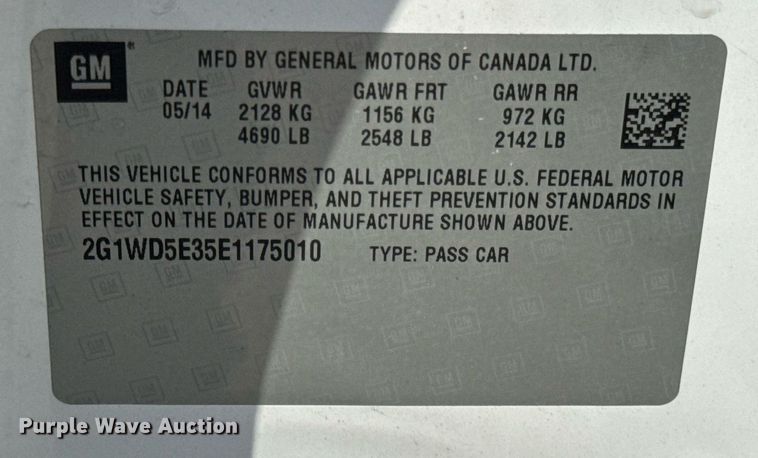 image for item EF2085 2014 Chevrolet Impala Police Cruiser 