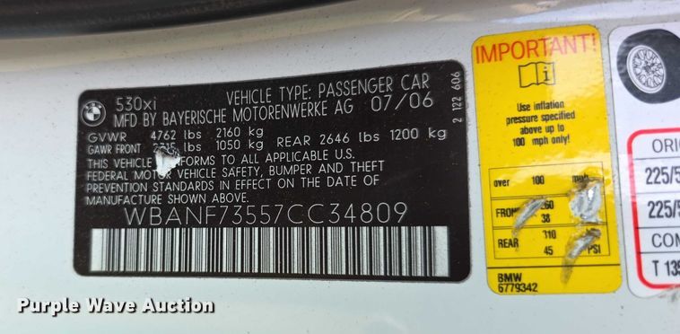 image for item EF3646 2007 BMW 530xi 