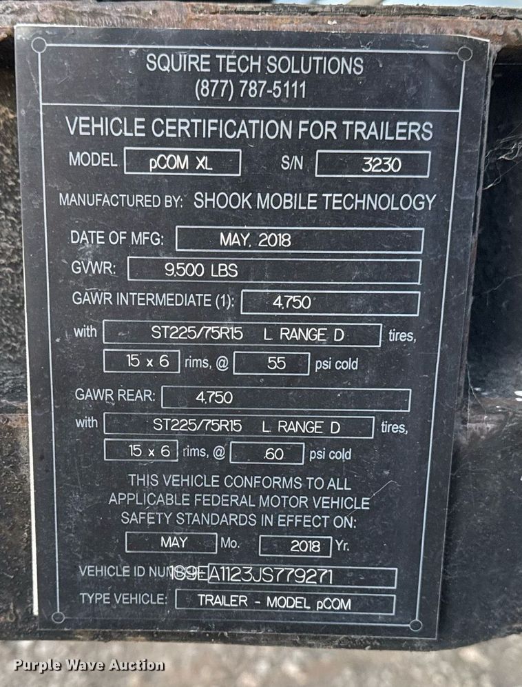 image for item EG2412 2017 Shook Mobile Technology pCOM XL communications trailer