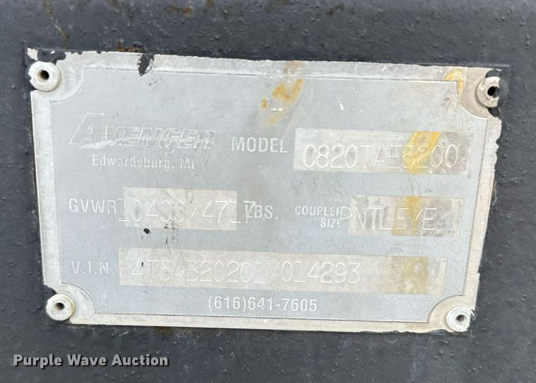 image for item EG2638 2001 Avenger enclosed cargo trailer