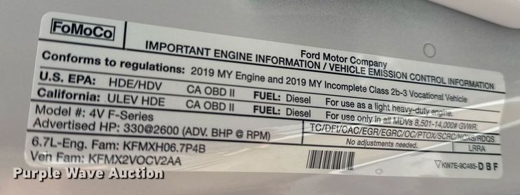 image for item EG5954 2019 Ford F350 Super Duty XL Crew Cab flatbed pickup truck