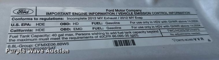 image for item EG5963 2012 Ford F450 Super Duty flatbed truck