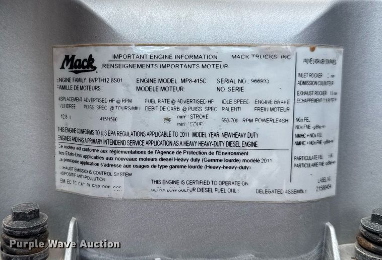 image for item EG5966 2012 Mack CXU613 toter truck