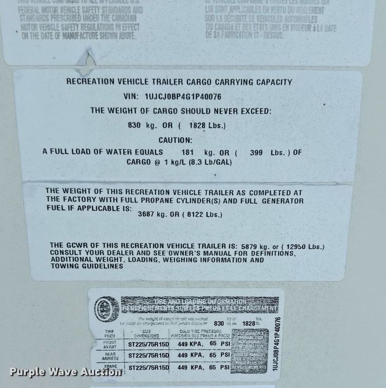 image for item EG5990 2016 Jayco Eagle HT camper