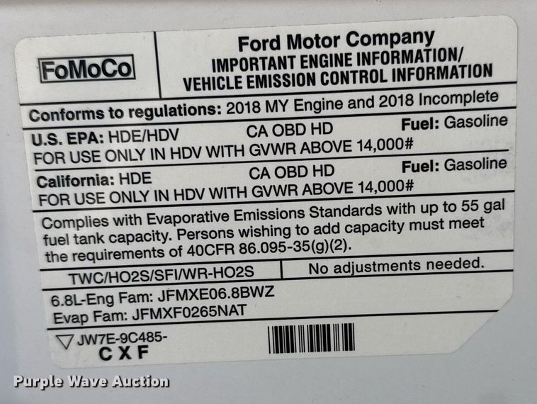 image for item EG6012 2018 Ford E450 Super Duty  refrigerated truck