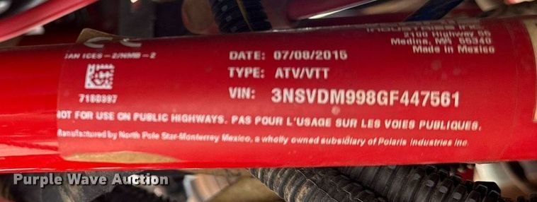 image for item EG6020 2016 Polaris Razor XP 1000 utility vehicle