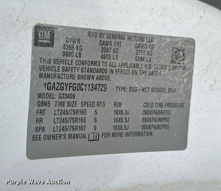 image for item EG6643 2012 Chevrolet Express 3500  van