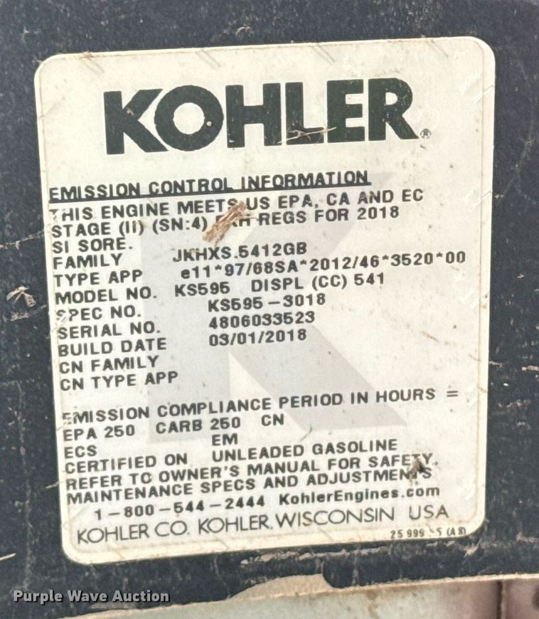 image for item EG8138 2018 Troy-Bilt Horse  lawn mower