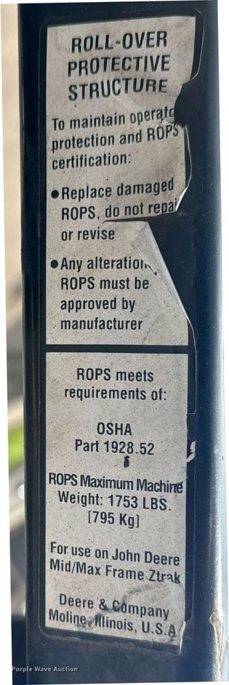 image for item EG8141 John Deere 757 ZTR lawn mower