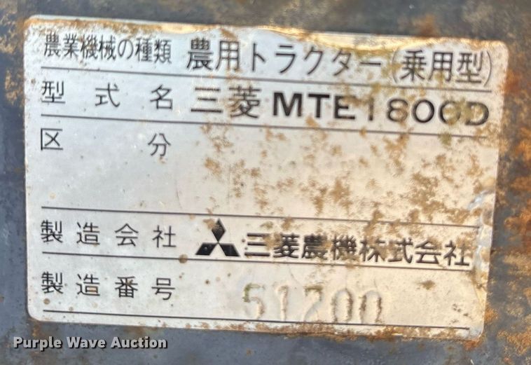 image for item EG8147 Mitsubishi MTE1800D MFWD tractor